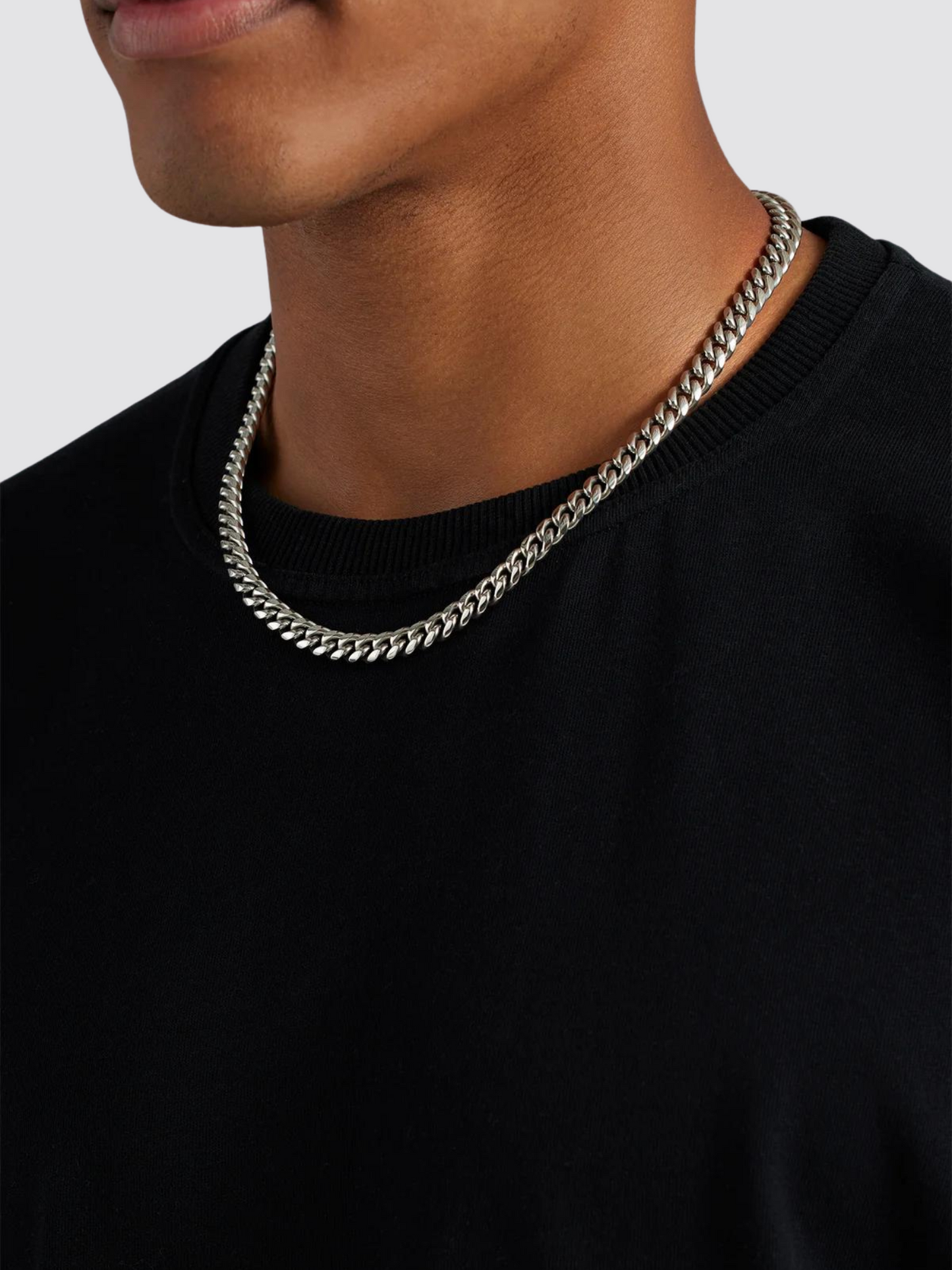 White Gold Cuban Chain (8mm)