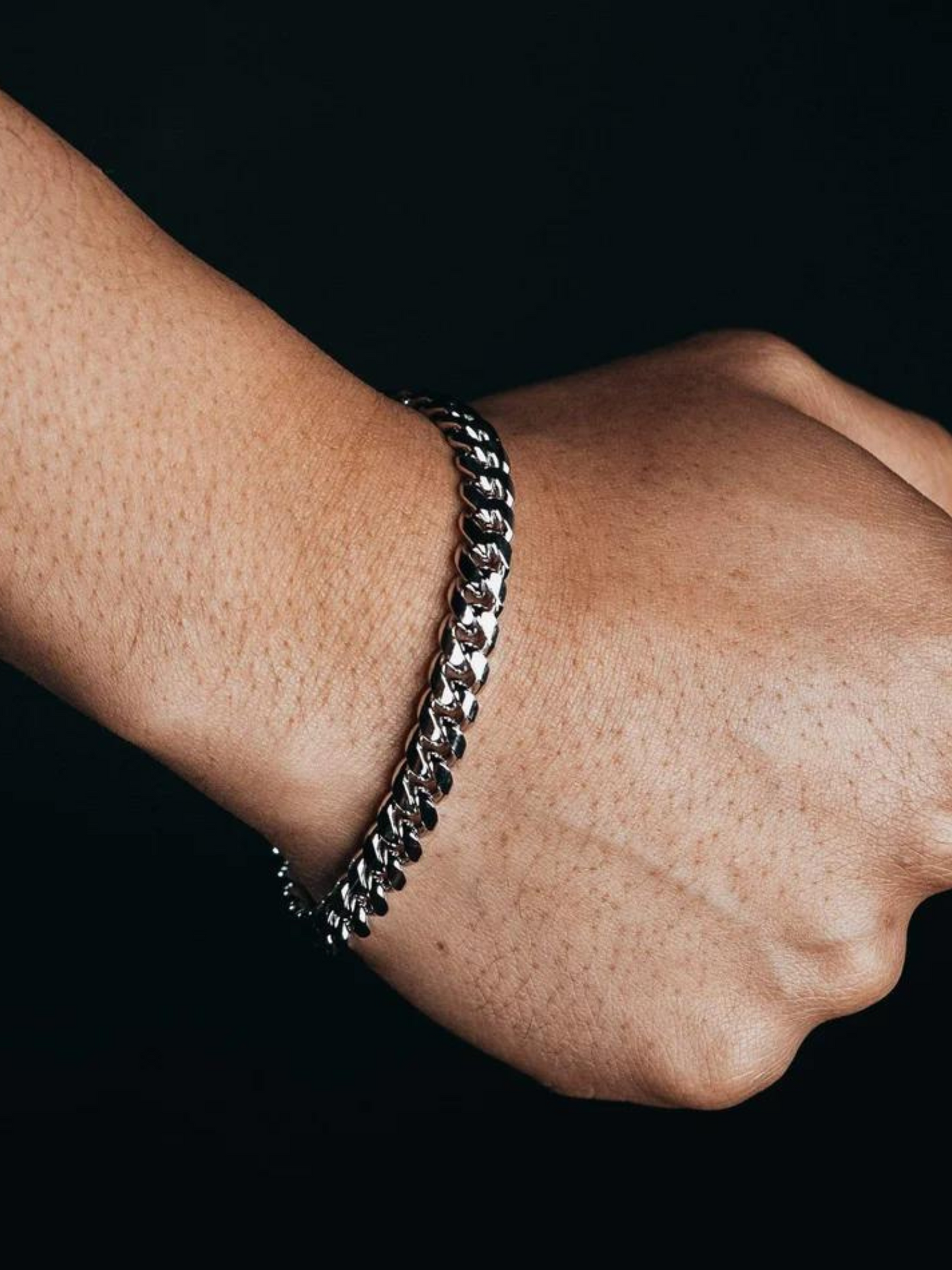 White Gold Cuban Bracelet (8mm)