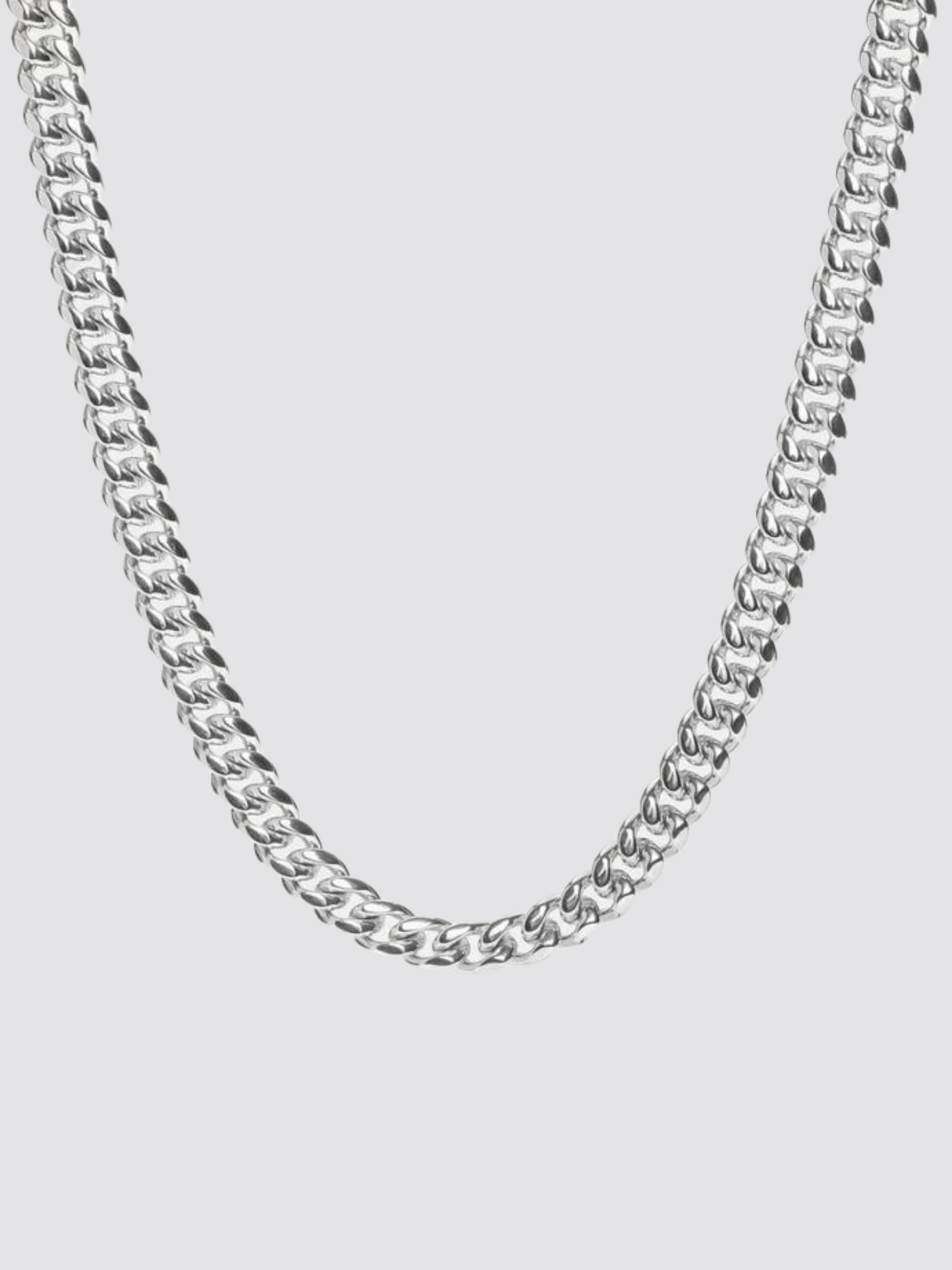 White Gold Cuban Chain (8mm)