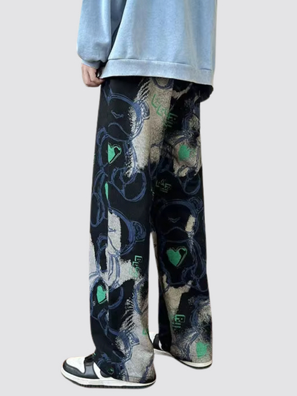 Graphic Loose Straight Pants