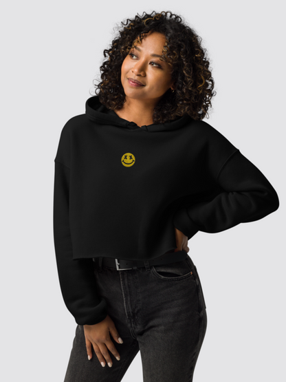 Smiley Women Crop Hoodie