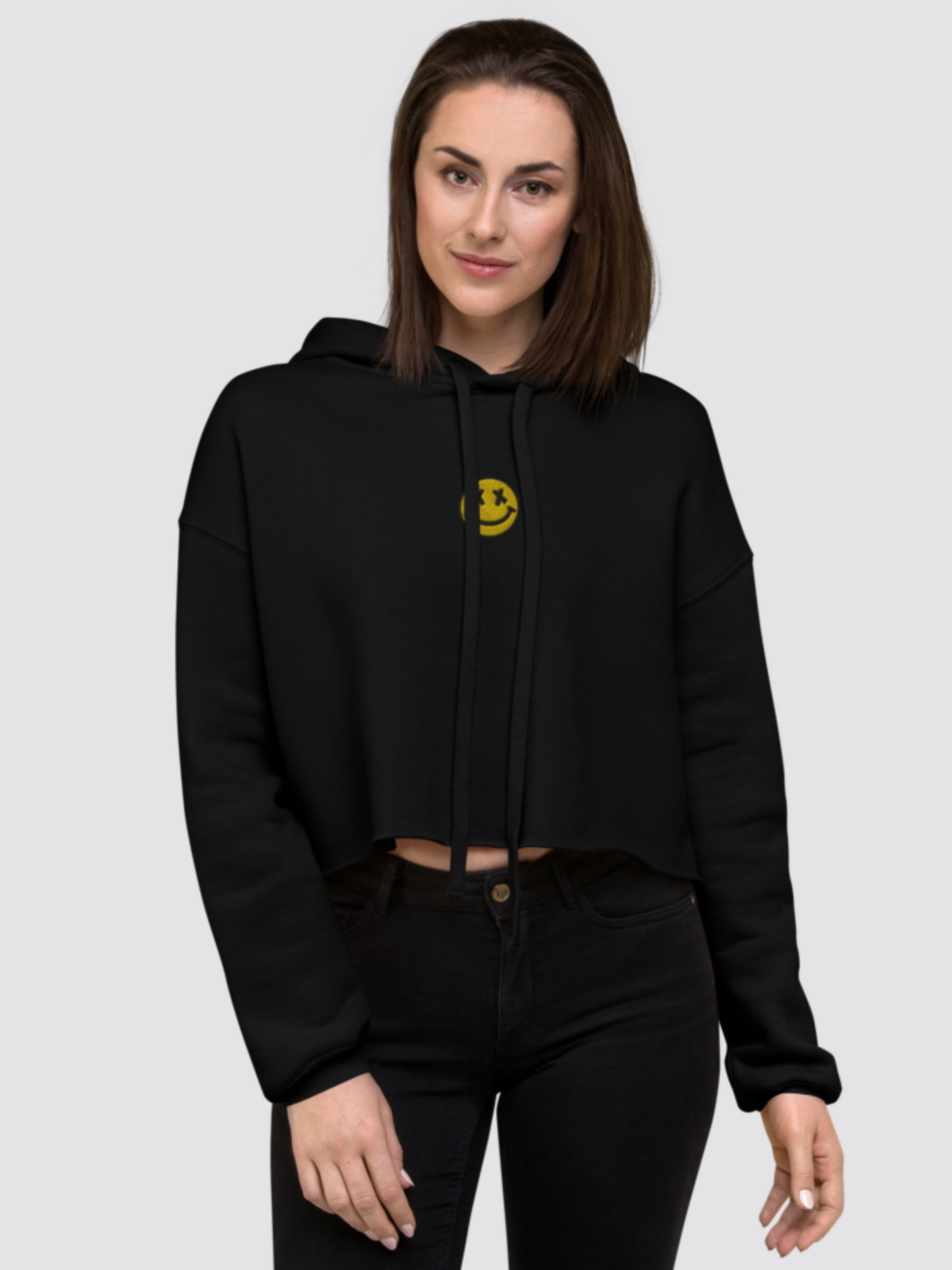 Smiley Women Crop Hoodie