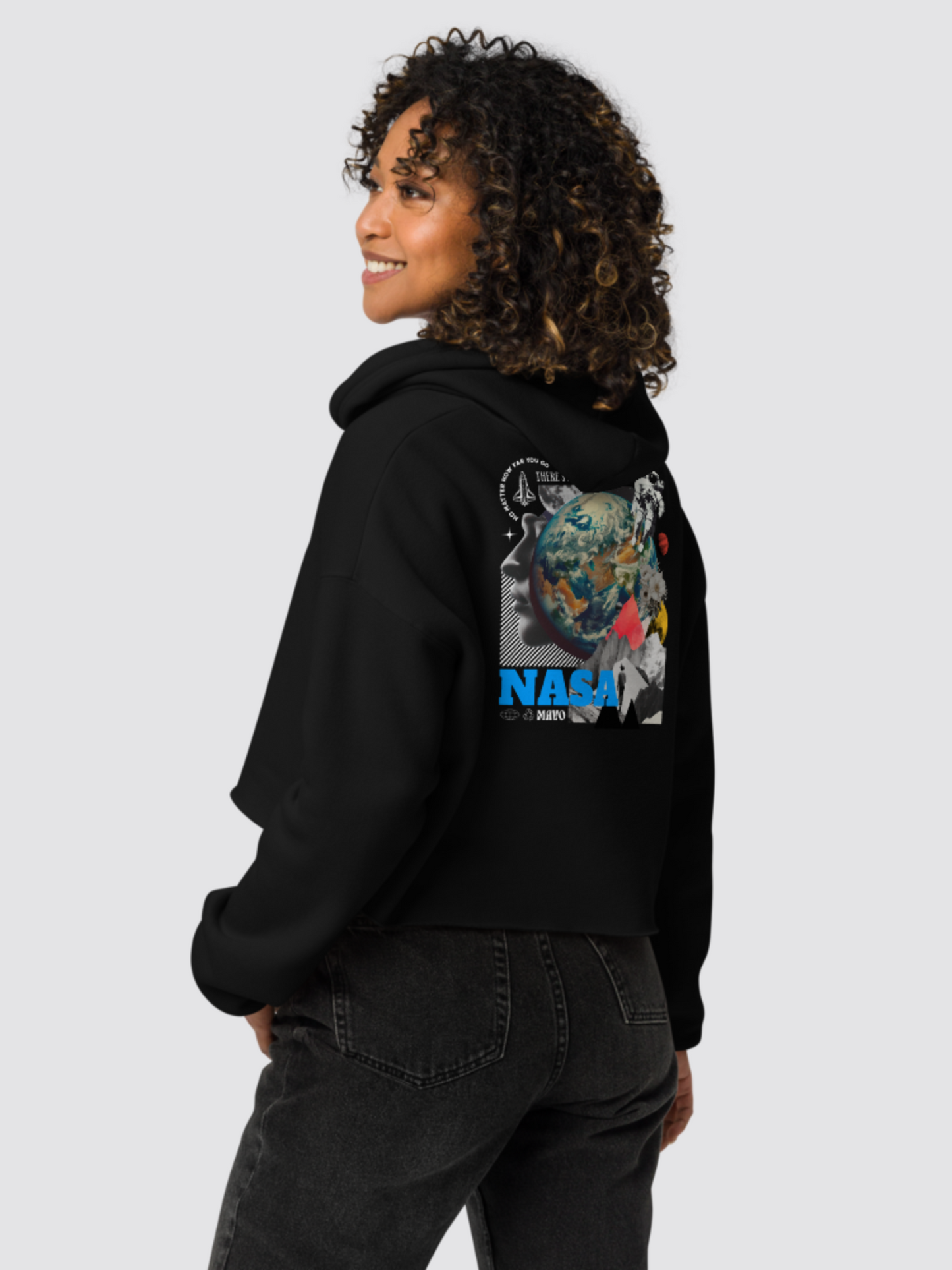 Nasa Women Crop Hoodie