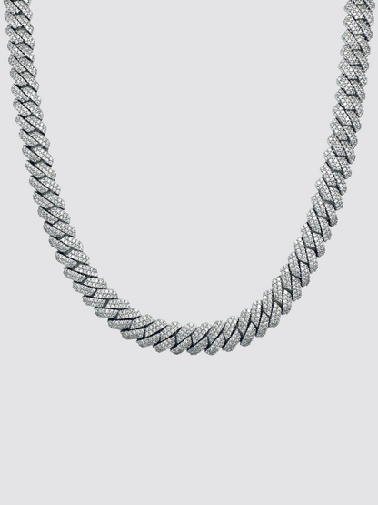 White Gold Diamond Prong Chain (8mm)