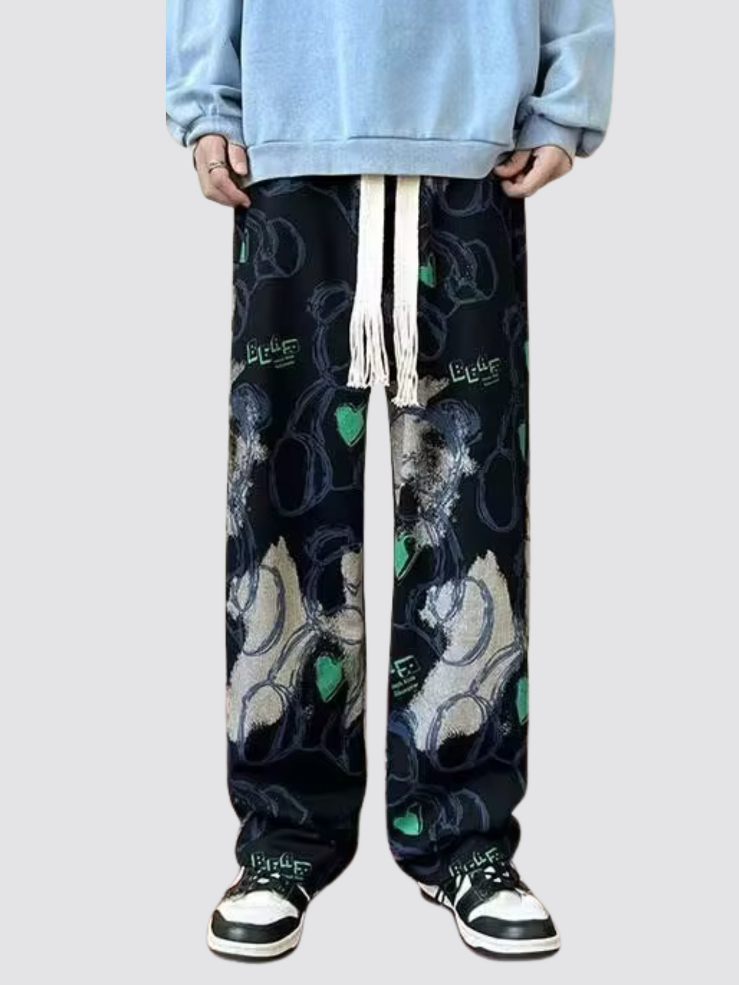 Graphic Loose Straight Pants