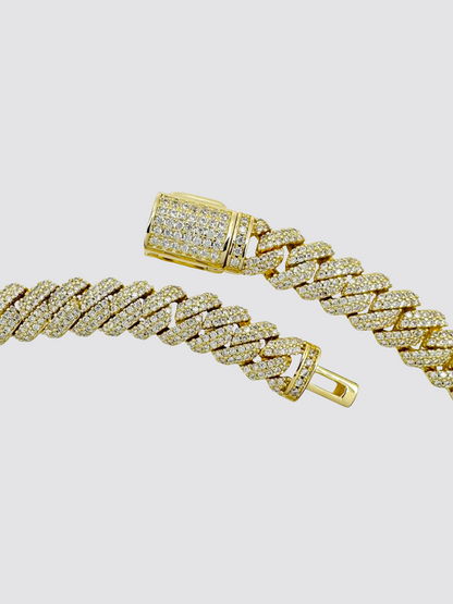 18k Gold Diamond Prong Chain (8mm)