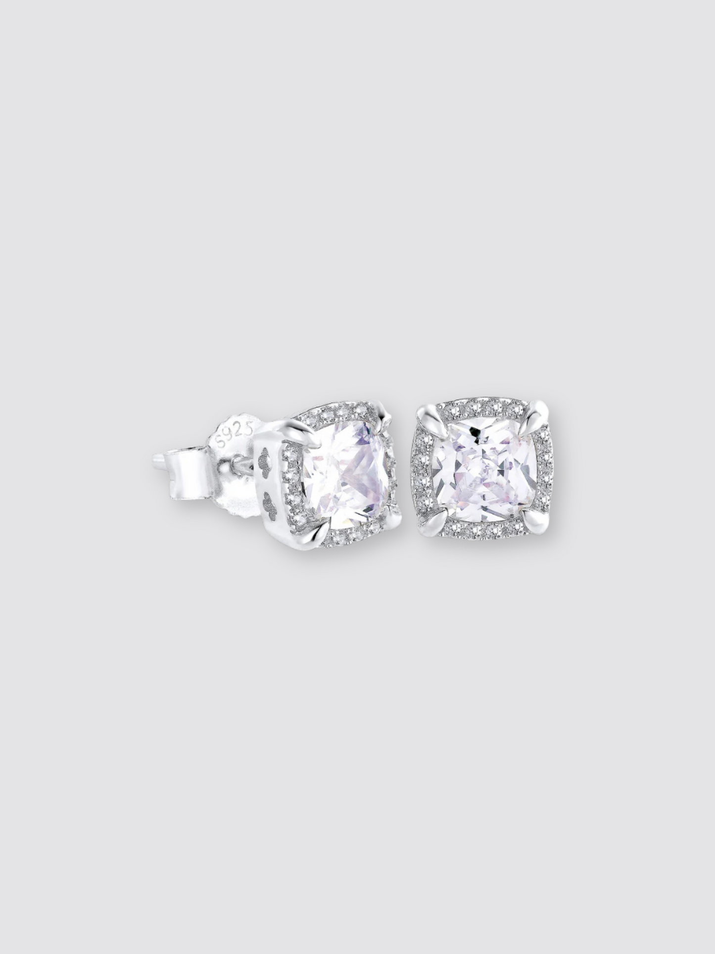 Clustered Diamond Earrings White Gold