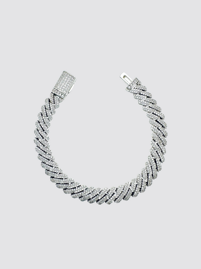 White Gold Diamond Prong Bracelet (8mm)