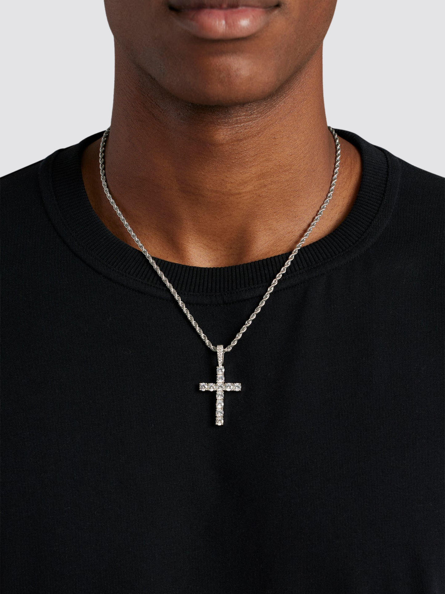 Diamond Cross White Gold