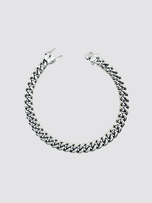 White Gold Cuban Bracelet (8mm)