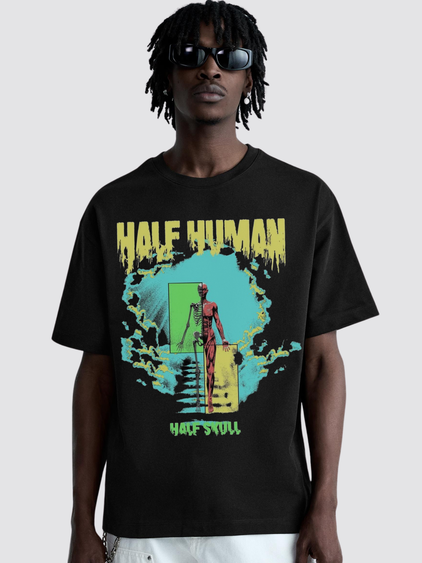 Half Human Heavy Oversized T-Shirt